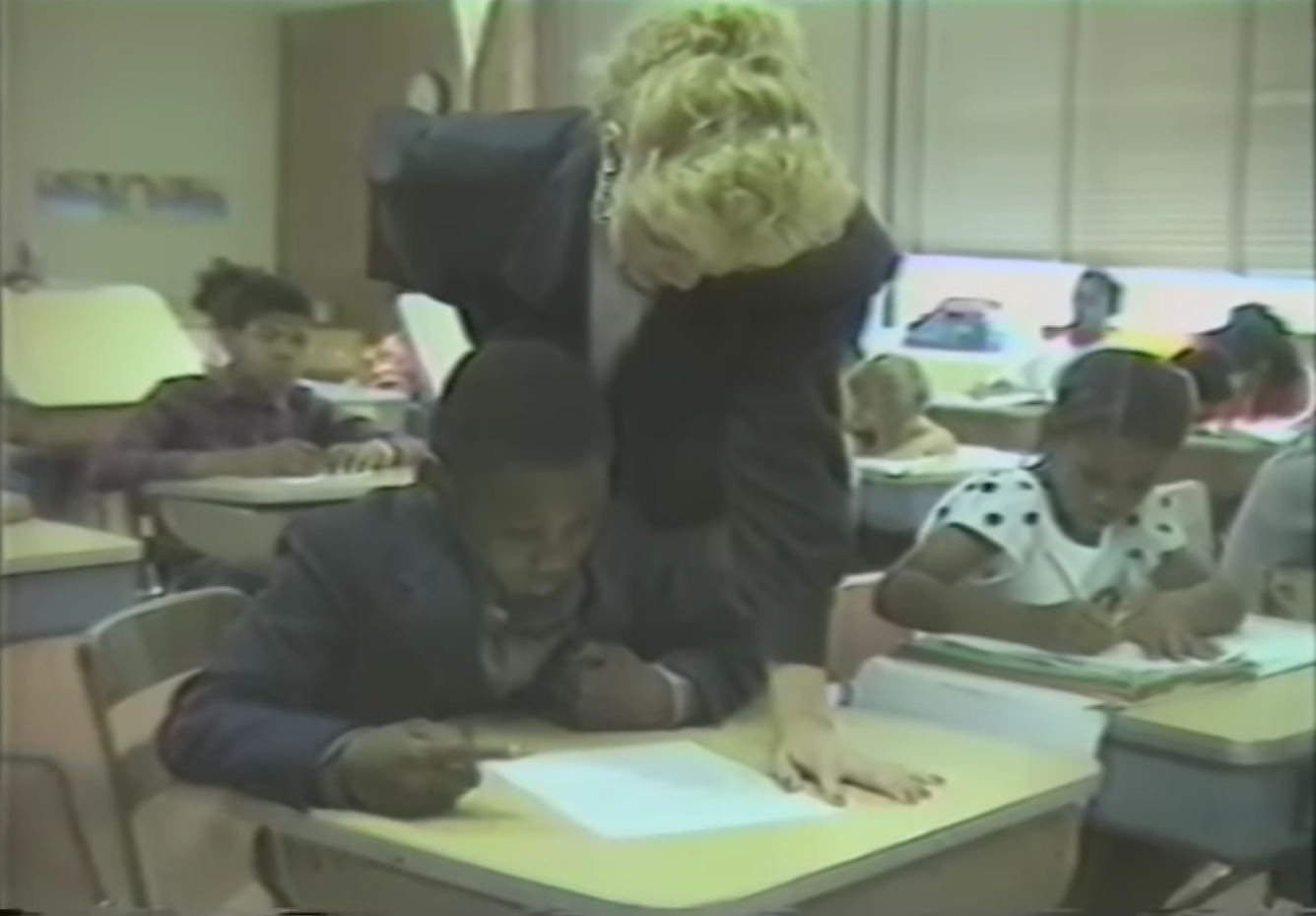 Source frame from the original classroom observation footage, 4:3