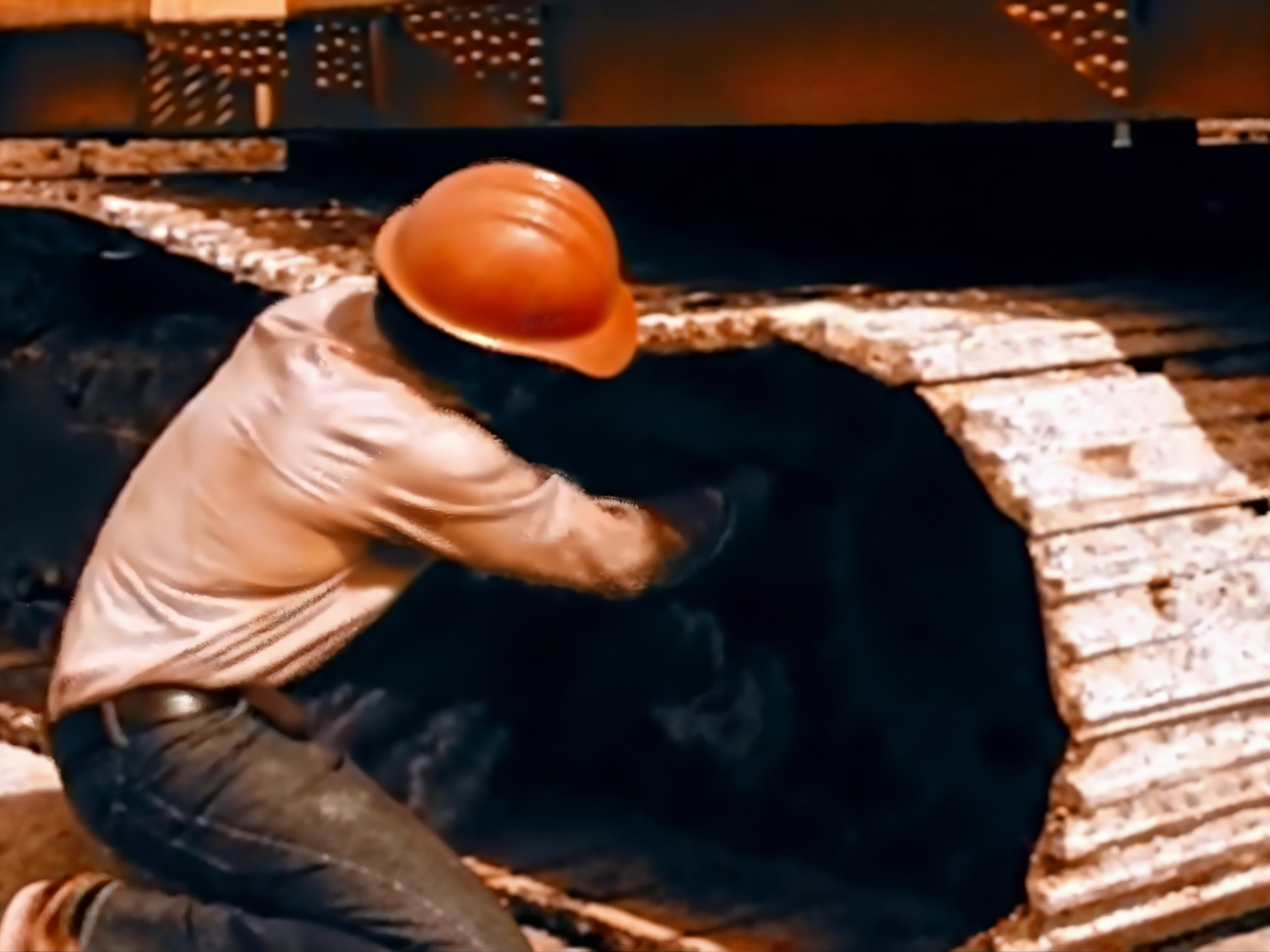 Source frame from the original workplace safety footage, 4:3